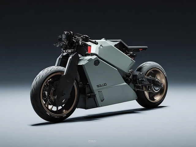 Minimalist Geometric Angular Motorcycle Concept