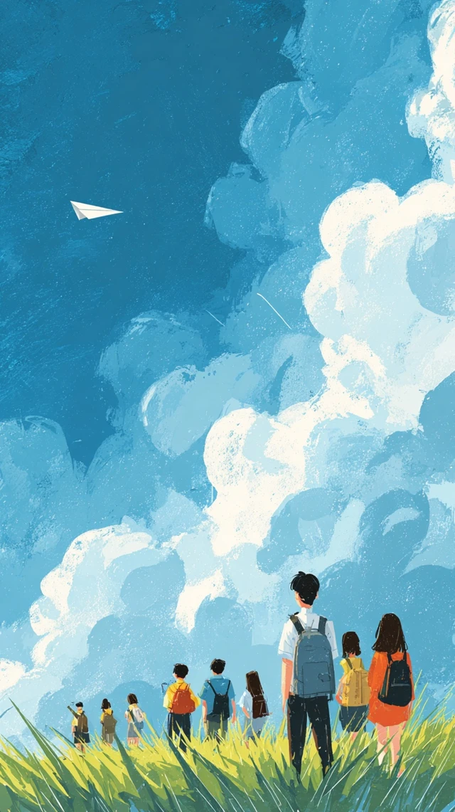 Youthful Field Illustration Anime Style