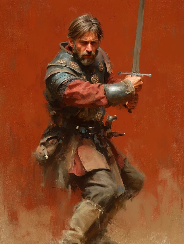 Croatian Warrior in Battle Marc Simonetti Style