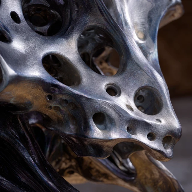 Biomechanical Face Sculpture Cyberpunk Art