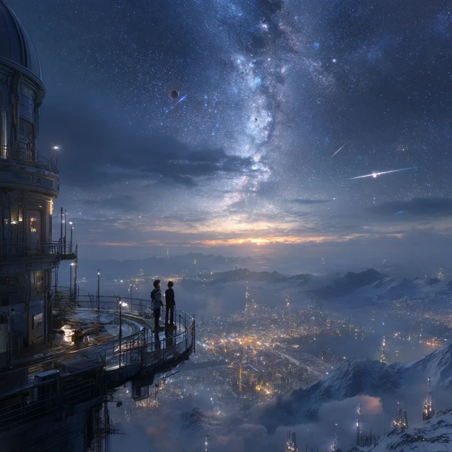 Futuristic Observatory Stargazing Space City 8K