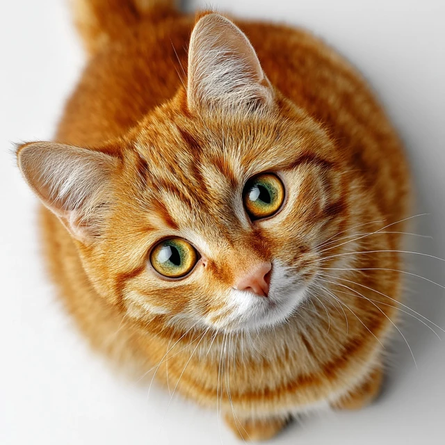 Ginger Cat on White Background
