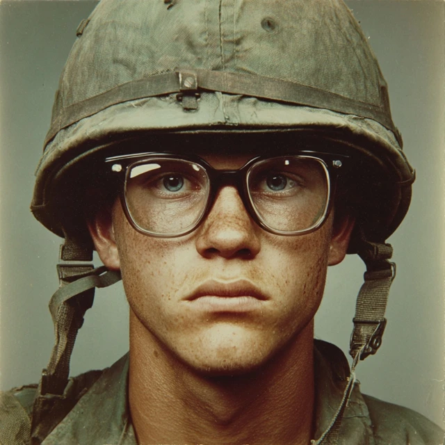 Vietnam War Soldier Portrait Hyperreal