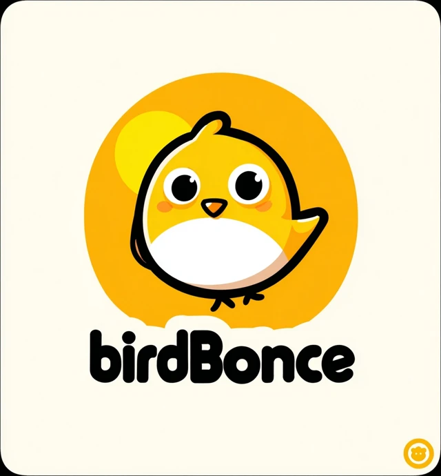 Bird Bounce Game Icon Adorable Cartoon Bird Logo
