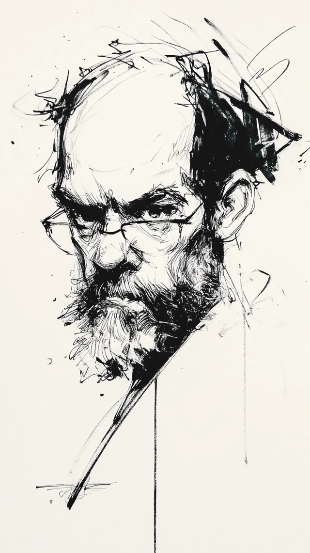 Oil Sketch Portrait Drawing with Dynamic Expression