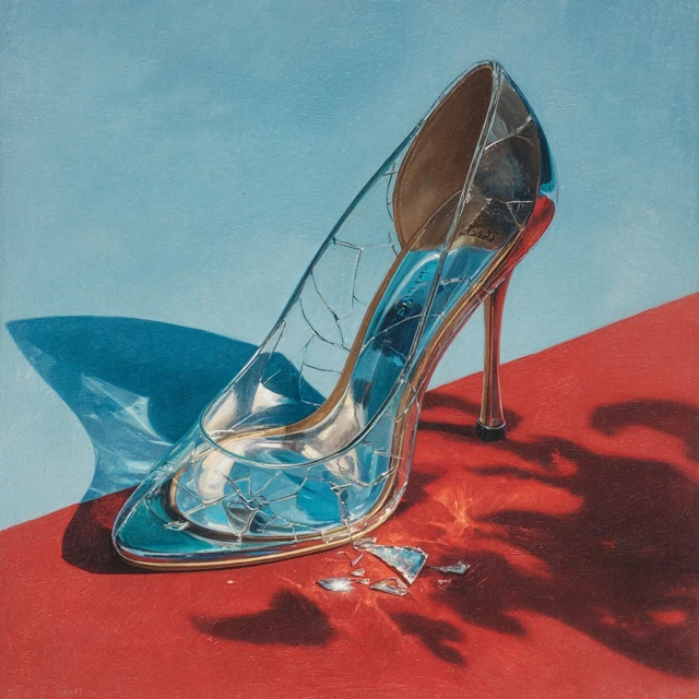Cracked Glass Heel Painting from the 1970s
