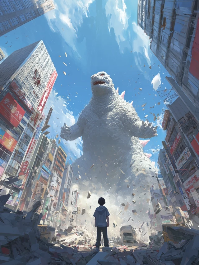 Kind Kaiju Rises Anime Scene
