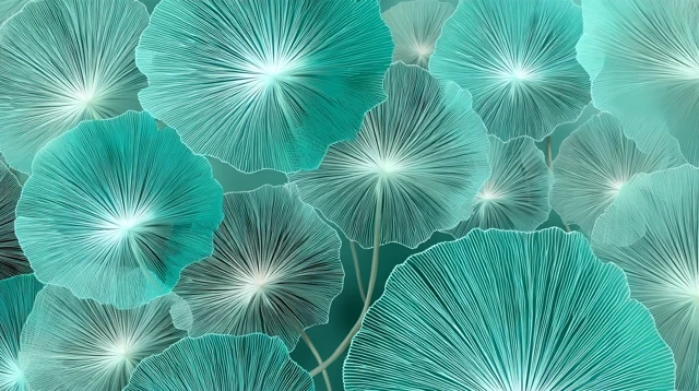 Abstract Dandelion Pattern Turquoise Teal Illustration