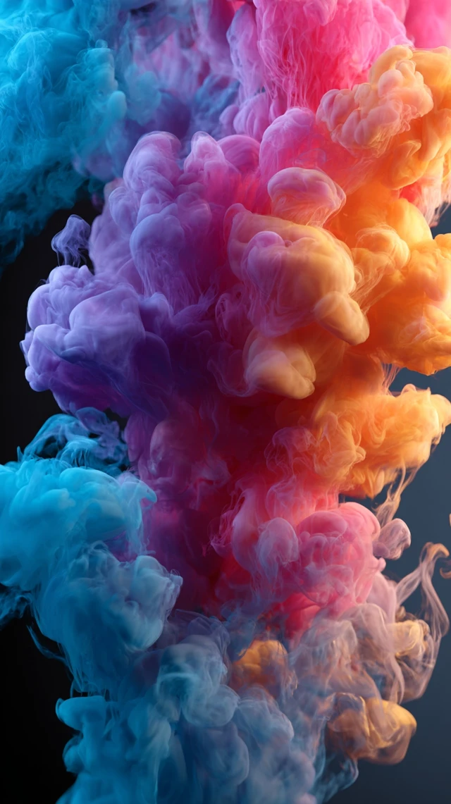 Colorful Smoke Abstract Art on Black Background