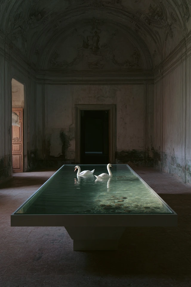 Swans in Italian Palace Daniel Arsham James Turrell