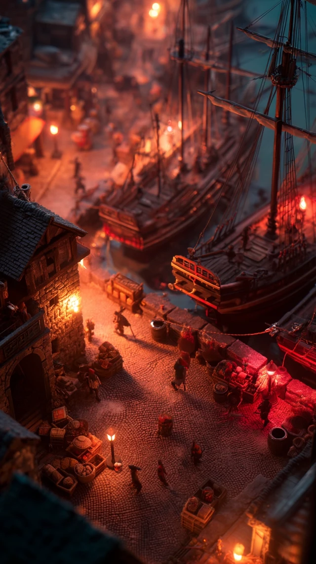 Pirate Haven Diorama: Ships, Outlaws, and Trading