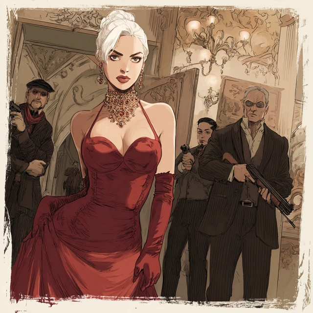 Comic Illustration Dhampir Lady and Bodyguards