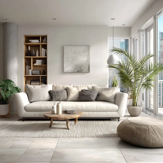 Modern Living Room Design Ultra Realistic Photo