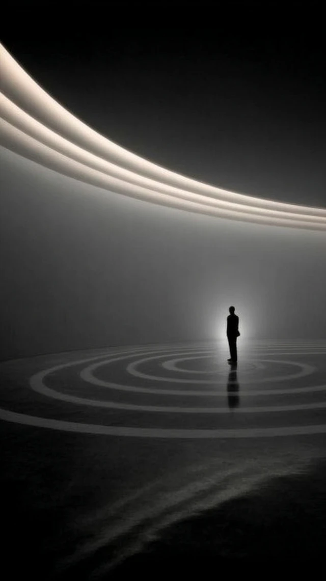 Lone Figure in a Tranquil Setting