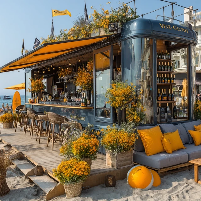 Veuve Clicquot Pop Up Bar on the Beach France