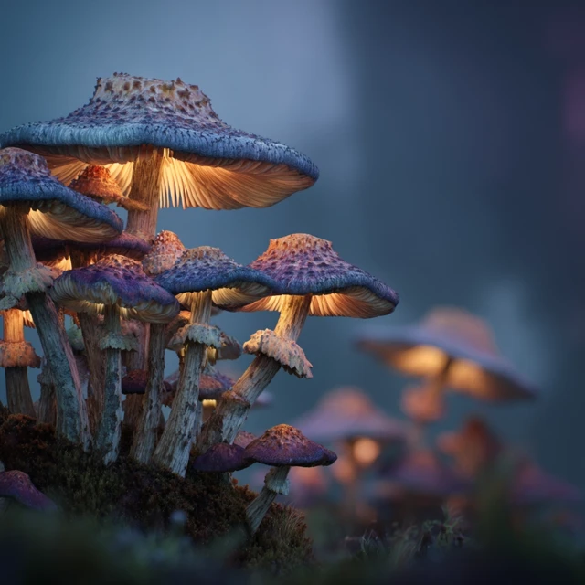 Fantasy Mushrooms in a Natural Setting