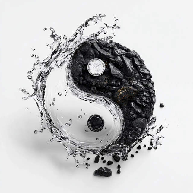 Yin Yang Symbol Water and Stone Harmony Balance