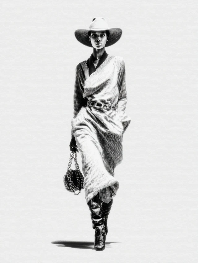 Model Runway Prada Summer Dress Hat Bag 8K