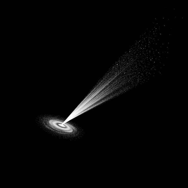 Pulsar with Funnel Jet Cartoon Illustration
