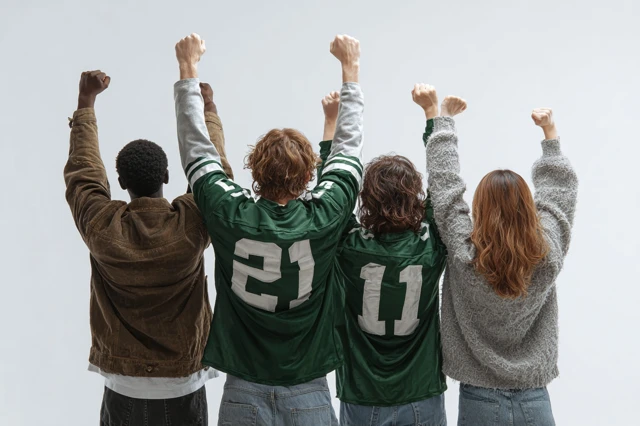 Sports Fans Celebrating Together