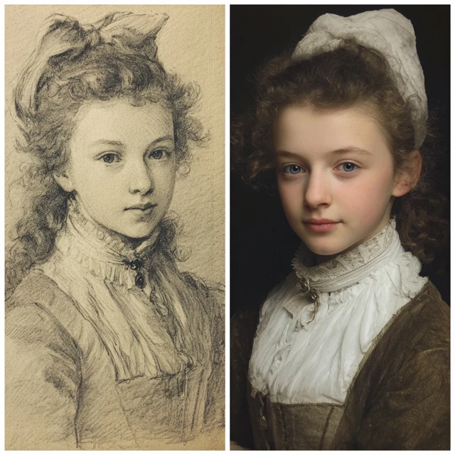13 Year Old Girl Late 1600s Portrait