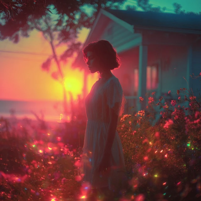 Woman in Dress by Glowing Neon House Photography