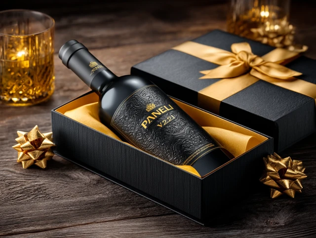 Luxury Wine Bottle Packaging Mockup