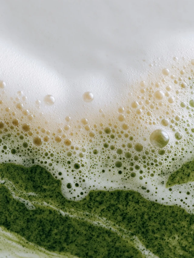 Matcha Latte Macro Creamy Foam Gradient