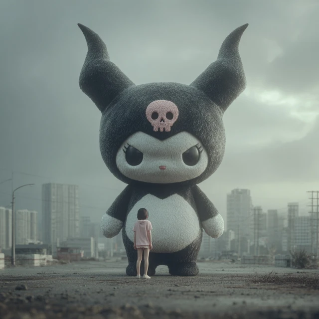 Kuromi Hyperrealistic Giant in City