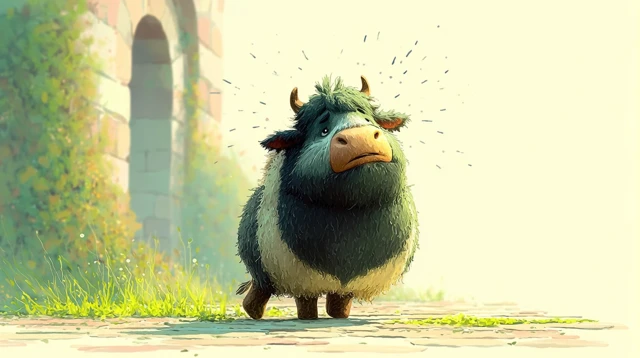 Shocked Cow Cartoon Illustration