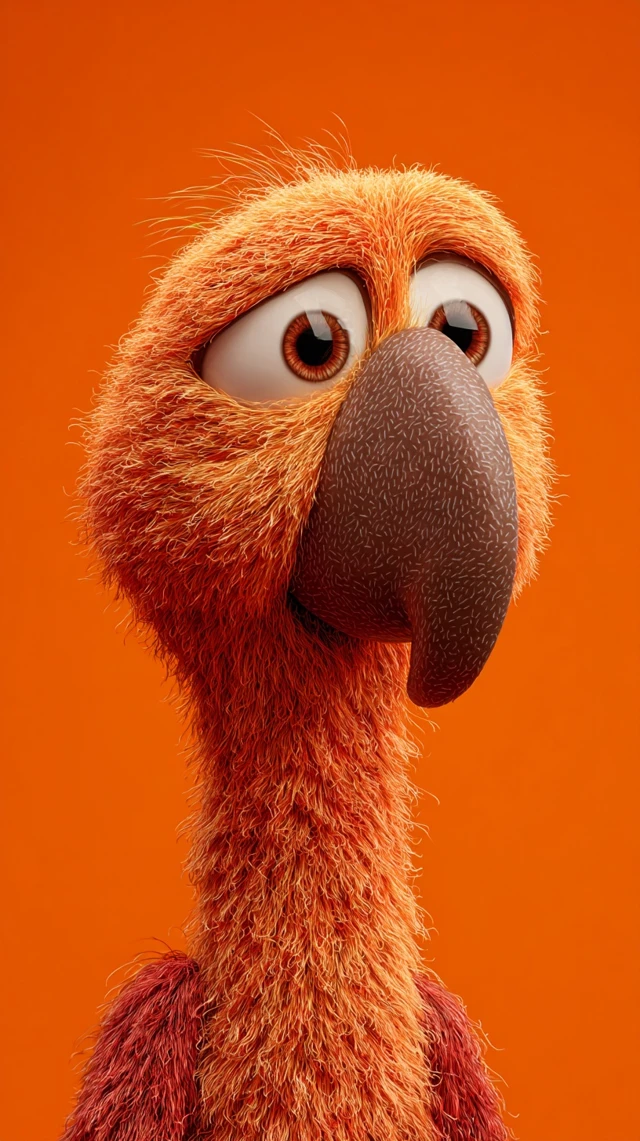 Cartoon Parrot Portrait Stop Motion Style