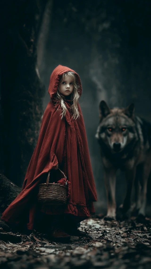 Little Red Riding Hood in a Dark Forest