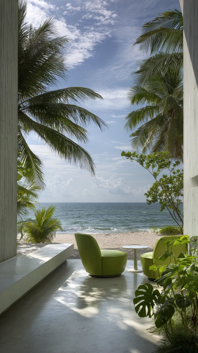 Minimalist Beach House Deck Tropical Paradise