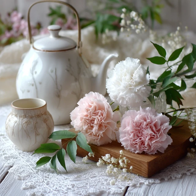 Vintage Floral Arrangement: Roses, Carnations, and More