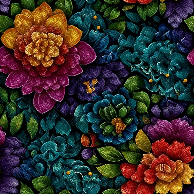 Rainbow Floral Mandala Pattern