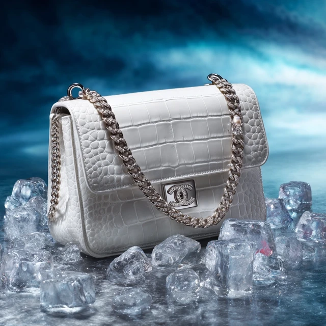 Chanel Bag White Crocodile Leather Diamond Pearls