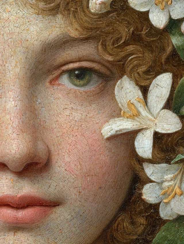 Botticelli Style Woman with Jasmine Painting