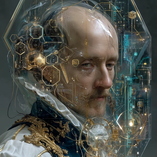 Cyber Baroque Portrait AI Oil Painting
