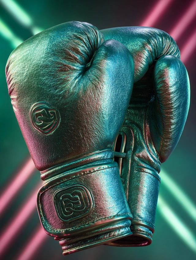 Metallic Boxing Gloves Futuristic Product Photography