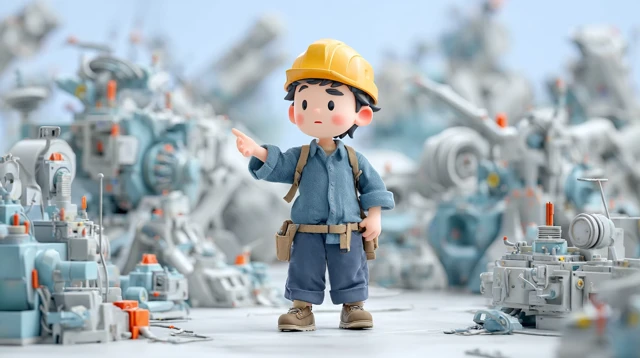Cartoon Chinese Boy In Safety Gear Illustration