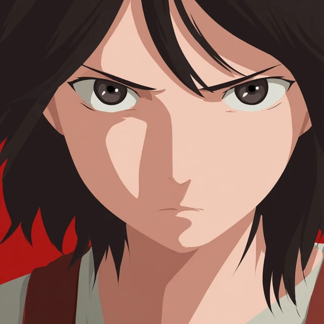 Anime Character Portrait with Flat Colors