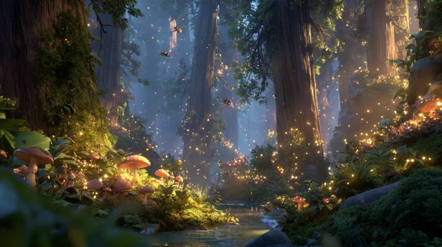 Enchanted Forest Dawn 3D Animation