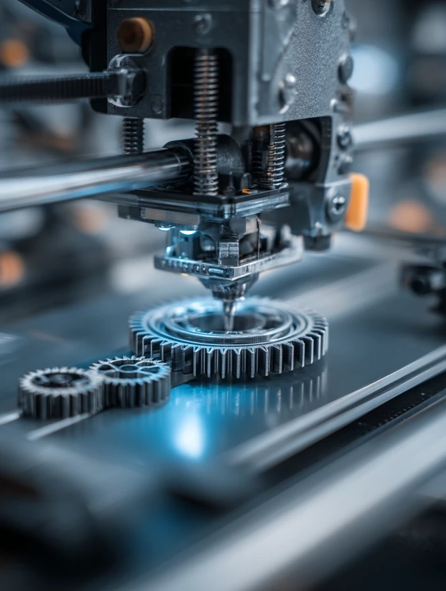 3D Printing FDM Gear Parts Close Up