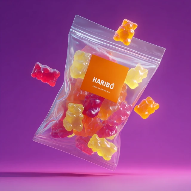 Gummy Bears in a Bag Product Photography