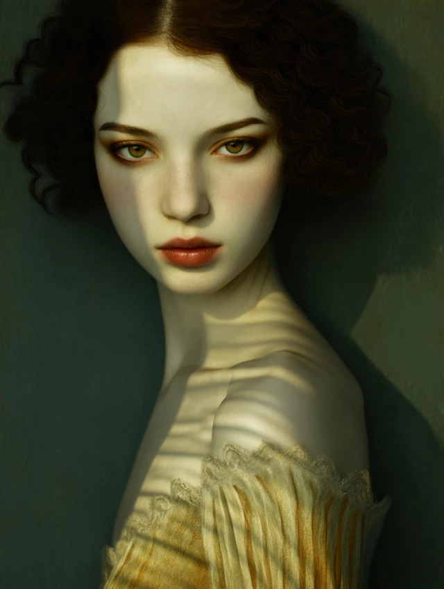 Elegant Portrait Ethereal Beauty Painterly Style