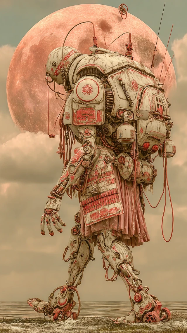Old Robot Moonwalk Dreamy Studio Ghibli Art