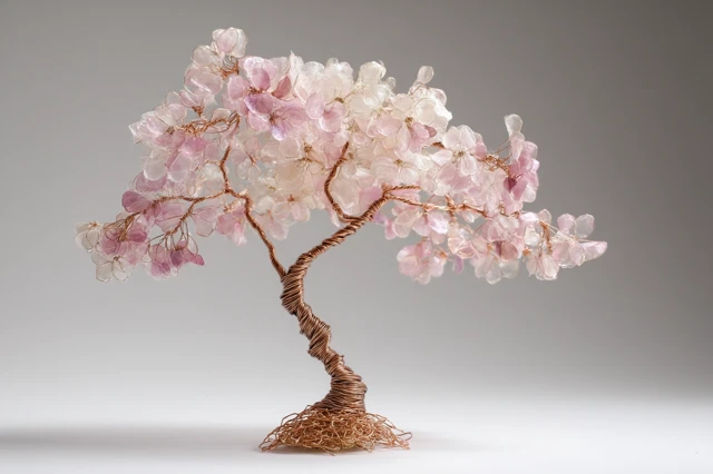 Copper Wire Cherry Blossom Tree Handmade Art