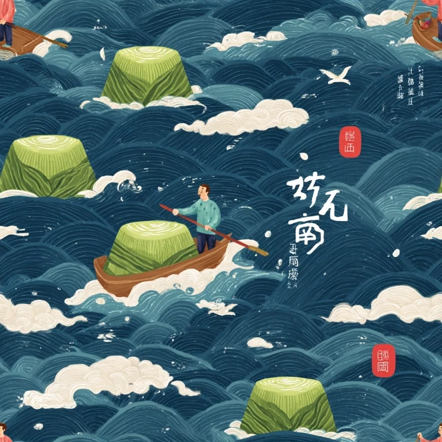 Chinese Dragon Boat Festival Illustration