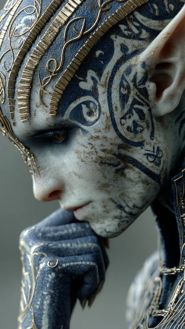 Alien Portrait Fantasy Beauty Hyperrealistic 3D Art