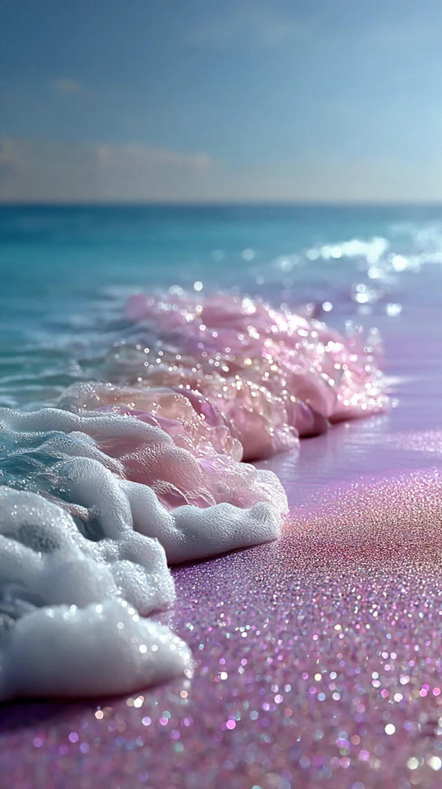 Bisexual Pride Waves Dreamy Pastel Beach